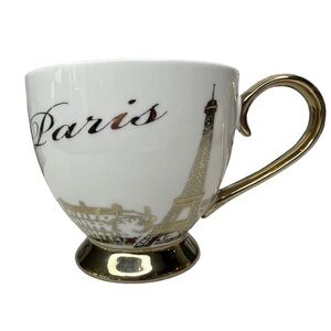 PARIS Foiled Metallic Eiffel Tower Porcelain Mug (Chip On Base) Gold